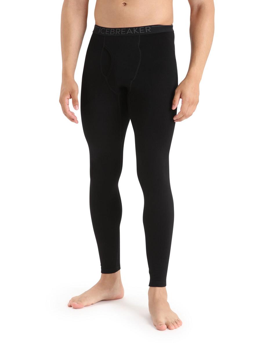 Leggings Icebreaker Merino 260 Tech Thermal With Fly Homme Noir | FR 1135NWYB